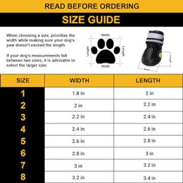 DOGGYKINGDOM Dog Shoes for Large Dogs for Snow, Waterproof Dog Boots for Winter, Dog Booties with Reflective Rugged Anti-Slip Sole and Skid-Proof, Outdoor Dog Shoes for Medium Small Dogs - Size 6