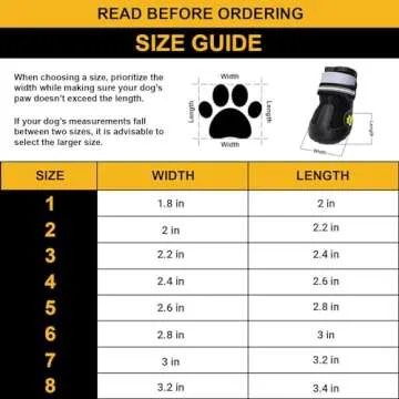 DOGGYKINGDOM Dog Shoes for Large Dogs for Snow, Waterproof Dog Boots for Winter, Dog Booties with Reflective Rugged Anti-Slip Sole and Skid-Proof, Outdoor Dog Shoes for Medium Small Dogs - Size 6