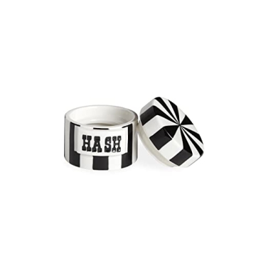 Charming Jonathan Adler Hash Canister - Black & White Fun Design