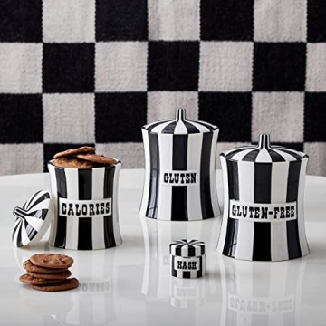 Jonathan Adler Hash Canister in Black and White for Decor