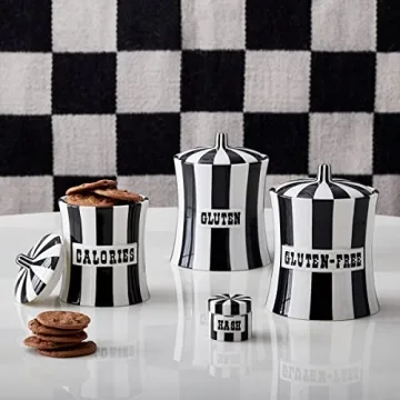 Jonathan Adler Hash Canister in Black and White for Decor