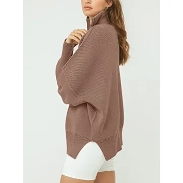 ANRABESS Oversized Quarter Zip Sweater for Women