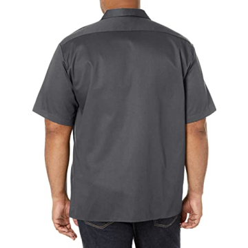 Dickies Men's Short-Sleeve Flex Twill Work Shirt Charcoal