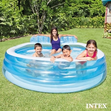 Intex Swim Center Inflatable Family Lounge Pool with Bench