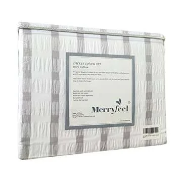 Merryfeel Seersucker Cotton Duvet Cover Set - Queen Size