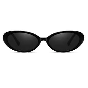 JOVAKIT Oval Sunglasses for Women Vintage Trendy Small Oval Frame 90s Sun Glasses Funny Festival Ret...