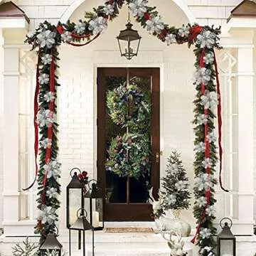 Phliofd Silver Poinsettia Flowers for Christmas Decor