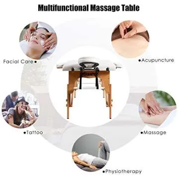 Giantex Portable Massage Table Lash Bed, Massage Bed Spa Bed Height Adjustable w/Face Cradle & Carry Case, Professional Facial Salon Tattoo Table for Spa Beauty Salon Home Use (White)