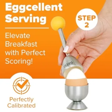Eparé Egg Topper Cutter Set - Elegant Egg Holder & Spoon Set