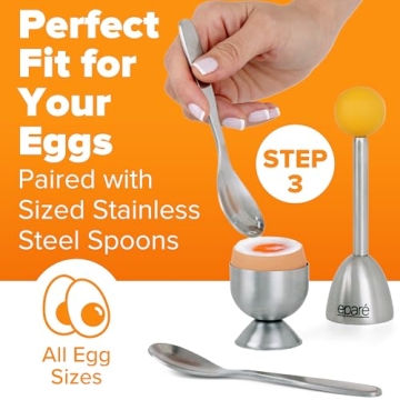 Eparé Egg Topper Cutter Set - Elegant Egg Holder & Spoon Set