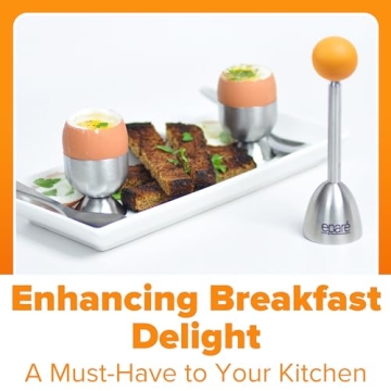 Eparé Egg Topper Cutter Set - Elegant Egg Holder & Spoon Set