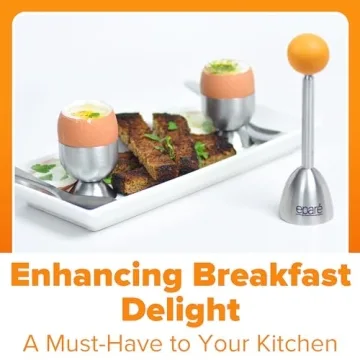 Eparé Egg Topper Cutter Set - Elegant Egg Holder & Spoon Set