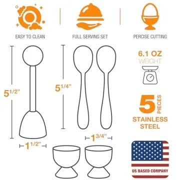 Eparé Egg Topper Cutter Set - Elegant Egg Holder & Spoon Set