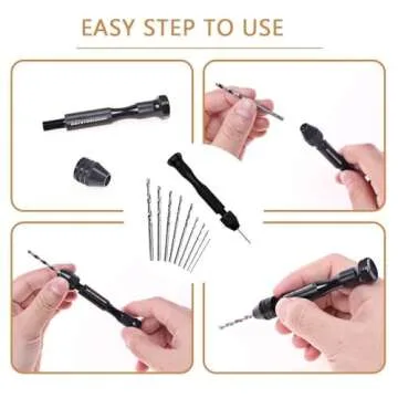 Precision Pin Vise Hand Drill with 25pcs Micro Twist Drill Bits Set (0.5-3.0mm) Mini Hand Drill Rotary Tool for PCB,Metal,Wood,Jewelry,Plastic,Resin Manual Making DIY Assembling Drilling