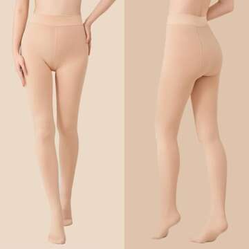 RubyRunk Fleece Lined Tights - Warm, Comfortable, and Stylish for Winter