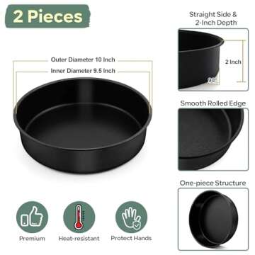 P&P CHEF Cake Pan Set, Round Cake Pans for Tier Smash Cakes, Non-stick Tins for Baking, Non-Toxic & ...