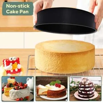 P&P CHEF Non-Stick Cake Pan Set - 9.5 Inch Essential Bakeware