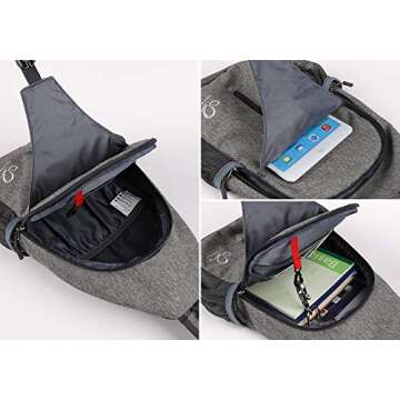 WATERFLY Crossbody Sling Backpack Sling Bag Travel Hiking Chest Bag Daypack