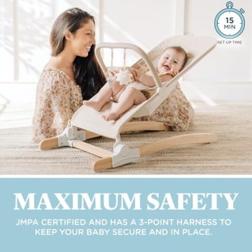 Heirloom Aspen Baby Bouncer with Organic Cotton Comfort