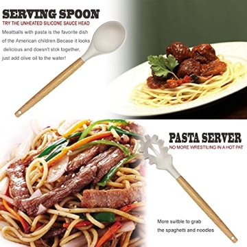 Kitchen Utensil Set - 35 PCs Silicone & Wooden Tools