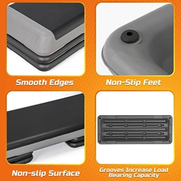 ZENY Adjustable Aerobic Step Platform for Home Gym Workouts