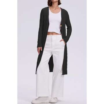 Cakulo Long Cable Knit Cardigan for Stylish Women