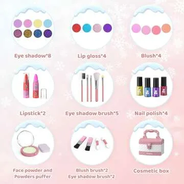 Kids Makeup Kit - 35 Pcs Safe Real Cosmetics Set