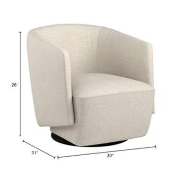 Amazon Brand – Rivet Coen Modern Upholstered Accent Swivel Chair, 30"W, Cream