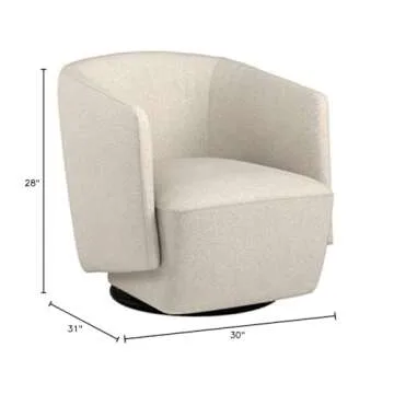 Amazon Brand – Rivet Coen Modern Upholstered Accent Swivel Chair, 30"W, Cream