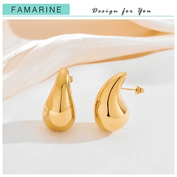 FAMARINE Stylish Gold Drop Earrings for Every Occasion