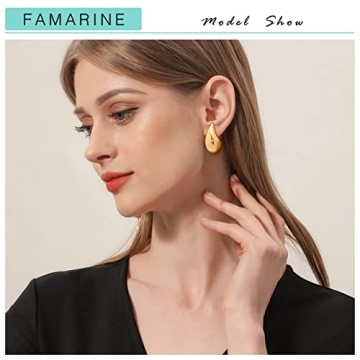 FAMARINE Stylish Gold Drop Earrings for Every Occasion