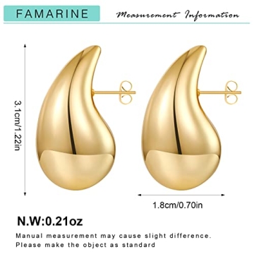FAMARINE Stylish Gold Drop Earrings for Every Occasion