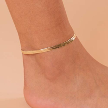 PAVOI 14k Gold Plated Minimalist Anklet - Durable & Stylish