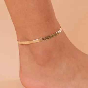 PAVOI 14k Gold Plated Minimalist Anklet - Durable & Stylish