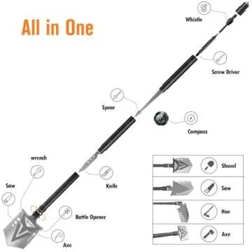 Sahara Sailor Survival Axe & Camping Folding Shovel