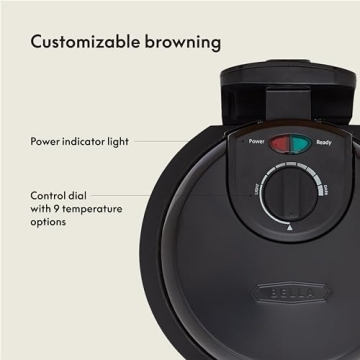 BELLA Classic Rotating Belgian Waffle Maker Nonstick Plates