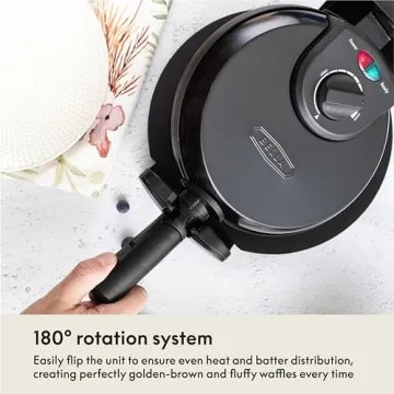 BELLA Classic Rotating Belgian Waffle Maker Nonstick Plates