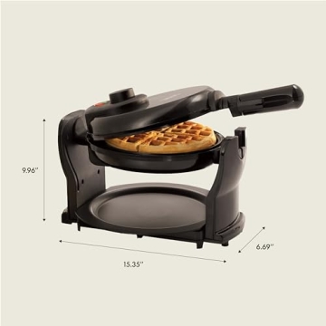 BELLA Classic Rotating Belgian Waffle Maker Nonstick Plates