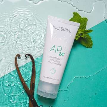 Nu Skin AP 24 Whitening Fluoride Toothpaste | 4oz | Brightens and Whitens Teeth | Helps Prevent Dental Cavities | Gentle Vanilla Mint Formula | 2 Pack
