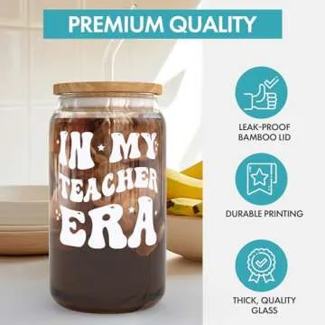 KLUBI Teacher Gifts For Women - In My Teacher Era Cup with Lids and Straws 16 Ounce Coffee Tumbler Mug, Personalized Gifts for Her Graduation, New Job, Birthday