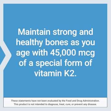 Life Extension Mega Vitamin K2 High Potency for Strong Bones, clinically Studied 45 mg K2 Dosage, Promotes Healthy Bone Density, Gluten-Free, Non-GMO, 30 Capsules