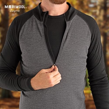 Premium MERIWOOL Men's Merino Wool Half Zip Sweater