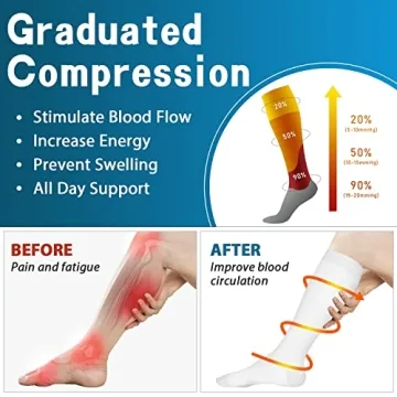 Premium Compression Socks for Comfort & Support - 3 Pairs