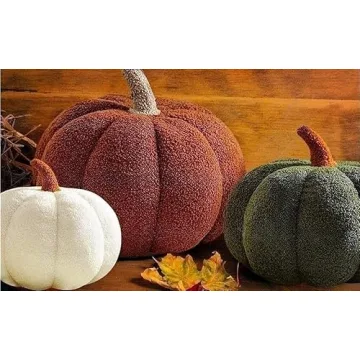Charming Srutirbo Teddy Fleece Pumpkin Pillows Set