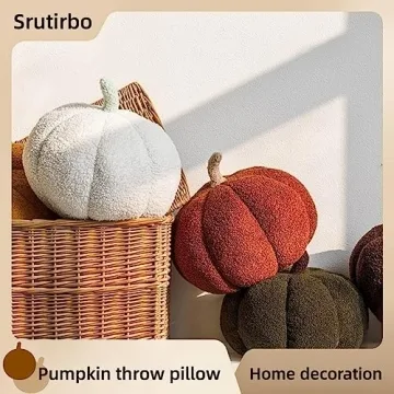 Charming Srutirbo Teddy Fleece Pumpkin Pillows Set