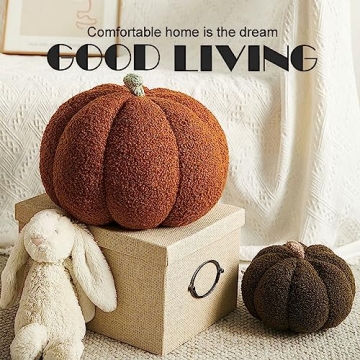 Charming Srutirbo Teddy Fleece Pumpkin Pillows Set
