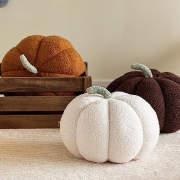 Charming Srutirbo Teddy Fleece Pumpkin Pillows Set