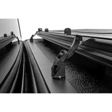 Rough Country Hard Low Profile Tri-Fold Truck Bed Tonneau Cover for Ford F-150 (2021-2024)/F-150 Lightning (2022-2024) - Fits 5'7" (67.1") Bed, Flush Aluminum Panels