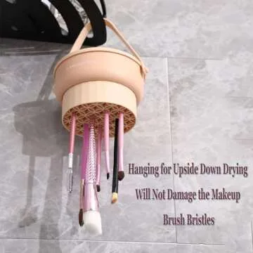 UPTOZOBLY 3 in 1 Brush Cleaning Mat with Brush Drying Holder, Silicone Makeup Brush Cleaner Mat Make Up Brush Cleaning Bowl Cosmetic Brush Washing Tool for Makeup Brush, Sponge, Powder Puff (Purple)