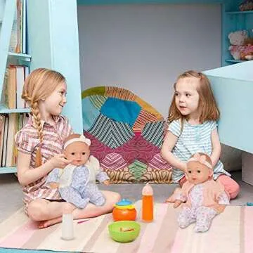 Twin Baby Dolls with Disappearing Bottles - 13 Inch